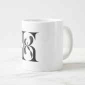 Grande Tasse Initiales Interlock de luxe Monogramme élégant Ser (Devant droit)