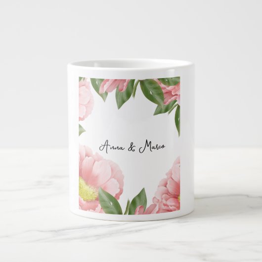 Grande Tasse Invitation à fleurs mariages (Devant)