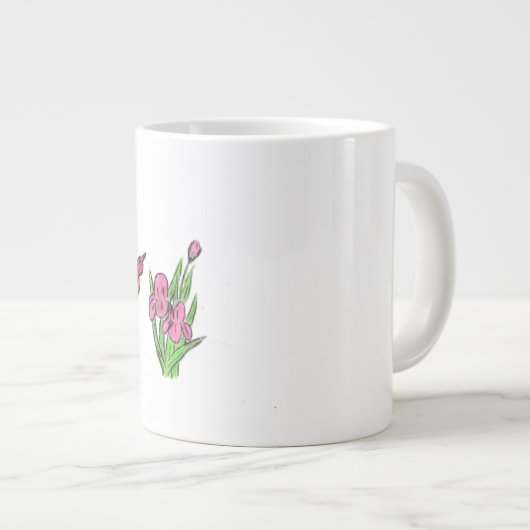 Grande Tasse Iris rose (Devant droit)