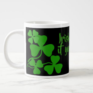Grande Tasse Irish coffee 1 s'il vous plaît, trèfle d'Irlande,
