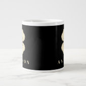 Grande Tasse Irlandais Lucky Four Leaf Clover avec nom noir (Devant)