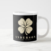 Grande Tasse Irlandais Lucky Four Leaf Clover avec nom noir (Droite)