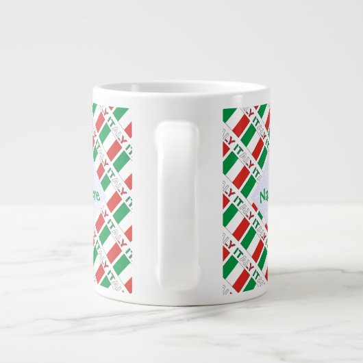 Grande Tasse Italie - Drapeau italien - Personnalisation verte (Dos)