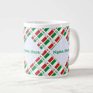Grande Tasse Italie - Drapeau italien - Personnalisation verte