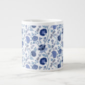Grande Tasse Jacobean floral blues sur blanc (Devant)