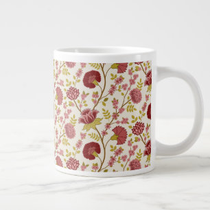 Grande Tasse Jacobean Floral Grand Motif Reds Pinks Gold Creme