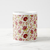 Grande Tasse Jacobean Floral Pattern Rouge Rose Gold Crème (Devant)