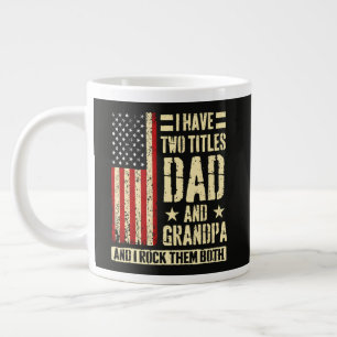 Grande Tasse J'ai Deux Titres Papa Et Papi Fête Des Pères