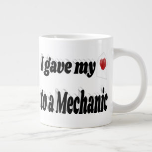 Grande Tasse J'ai donné mon coeur à un texte noir mécanique