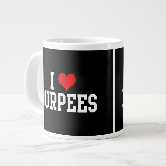 Grande Tasse J'aime les brûlures, la forme (Devant gauche)