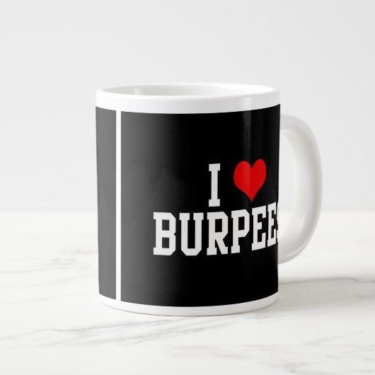 Grande Tasse J'aime les brûlures, la forme (Devant droit)