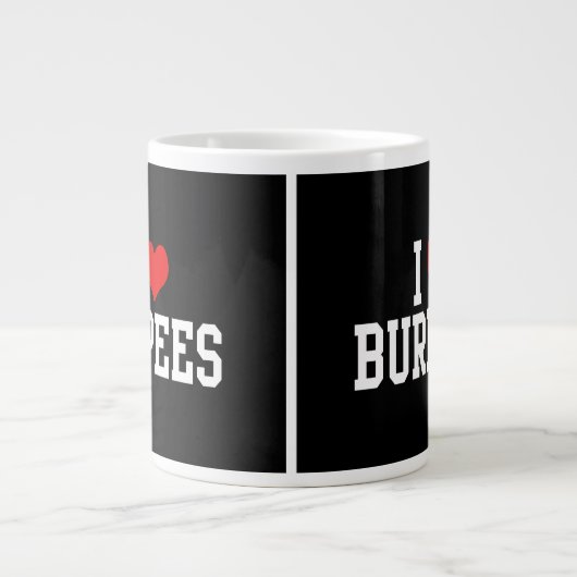 Grande Tasse J'aime les brûlures, la forme (Devant)