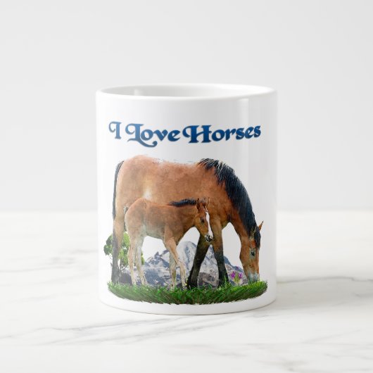 Grande Tasse J'aime les chevaux (Devant)