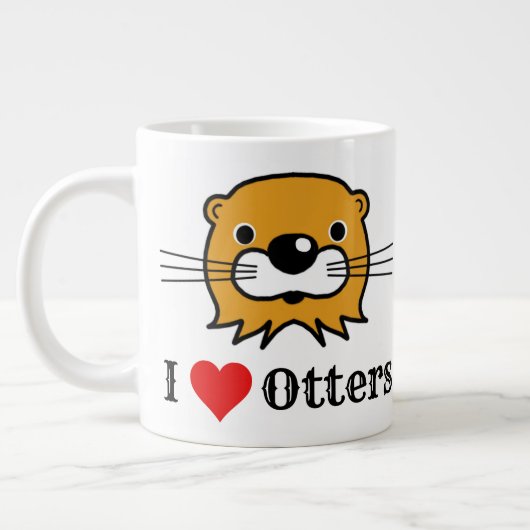 Grande Tasse J'Aime Les Loutres. Appréciation de Otter (Gauche)