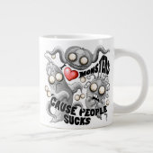 Grande Tasse J'aime les monstres parce que les gens aiment les (Droite)