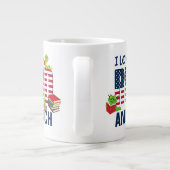 Grande Tasse J'AIME LIRE ET ENSEIGNER LE MONOGRAM DU Drapeau Am (Dos)