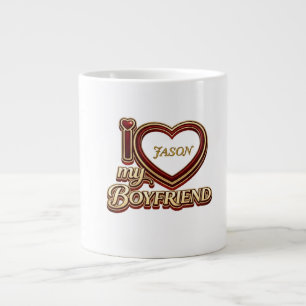 Grande Tasse J'aime mon petit ami sur mesure