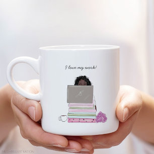 Grande Tasse j'aime mon travail, chef de femmes,