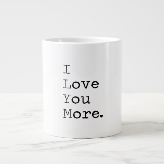 Grande Tasse J'aime plus design d'amour minimal  (Devant)