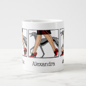 Grande Tasse Jambes Art déco femmes Greyhound Whippet Chien R (Devant)