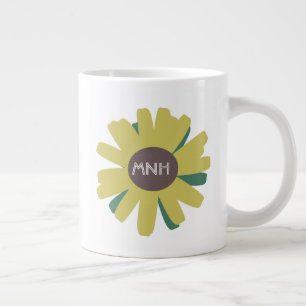 Grande Tasse Jardin de tournesols simple plante monogramme