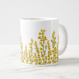 Grande Tasse Jardin Floral Moderne Jaune Fleuri