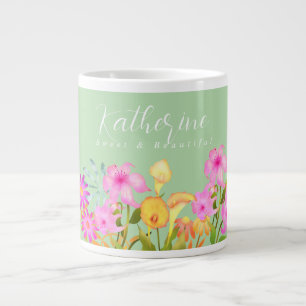 Grande Tasse Jardin Floral Vert pâle