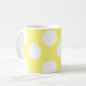 Grande tasse jaune et blanche de point de polka (Devant gauche)