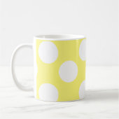Grande tasse jaune et blanche de point de polka (Gauche)