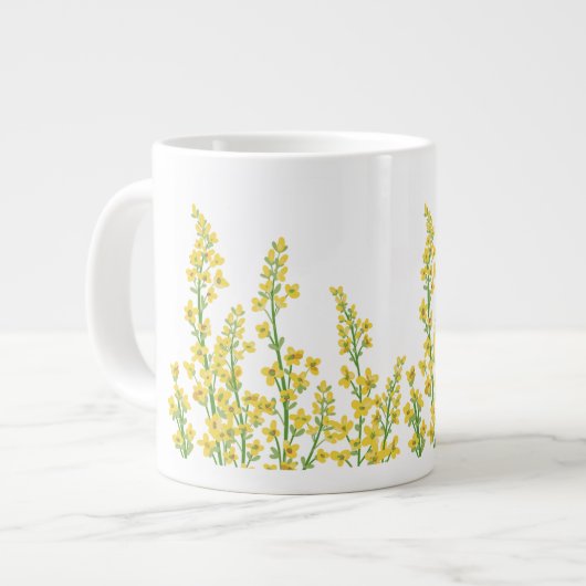 Grande Tasse Jaune Moderne Citrine Fleurit (Devant gauche)