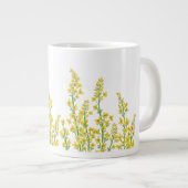 Grande Tasse Jaune Moderne Citrine Fleurit (Devant droit)