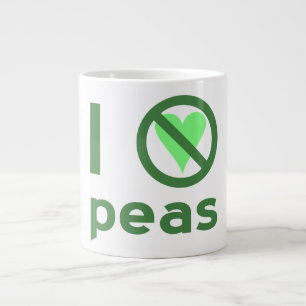 Grande Tasse Je déteste les petits pois Texte vert