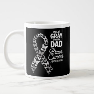 Grande Tasse Je porte du gris pour mon père - Sensibilisation a