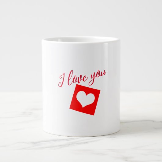 Grande Tasse Je t'aime coeur rouge (Devant)