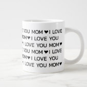 Grande Tasse Je t'aime Maman Coeurs (Droite)