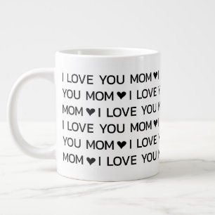 Grande Tasse Je t'aime Maman Coeurs