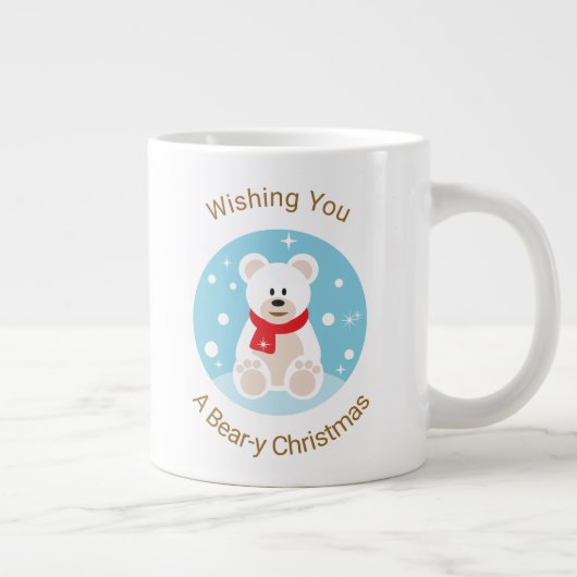 Grande Tasse Je vous souhaite un Noël à l'ours (Droite)