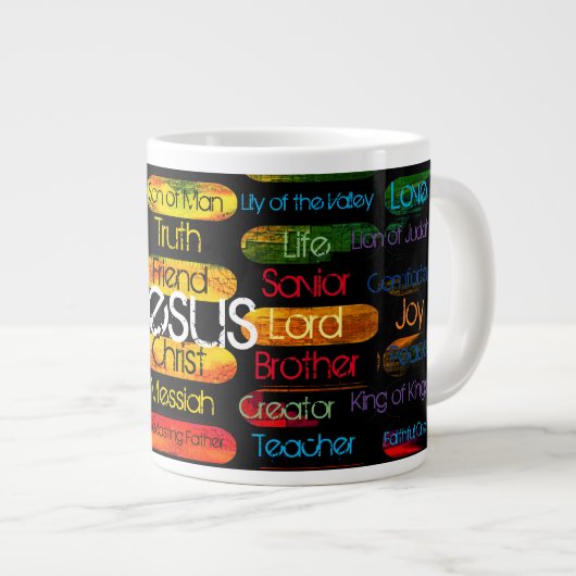 Grande Tasse Jesus Noms multicolore (Devant droit)