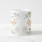Grande Tasse Joli Blanc Floral Graduate Script 2024 Deux côtés (Devant)
