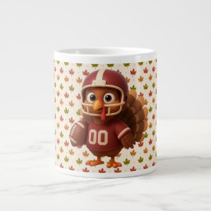 Grande Tasse Joli dindon de football du jour de Thanksgiving