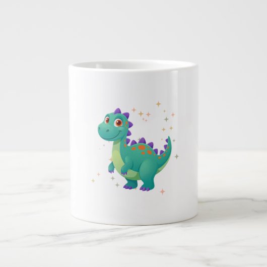Grande Tasse joli dino dans l'espace (Devant)