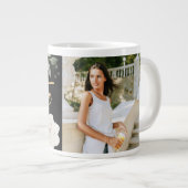 Grande Tasse Joli Floral Diplôme Script photo noir (Devant droit)