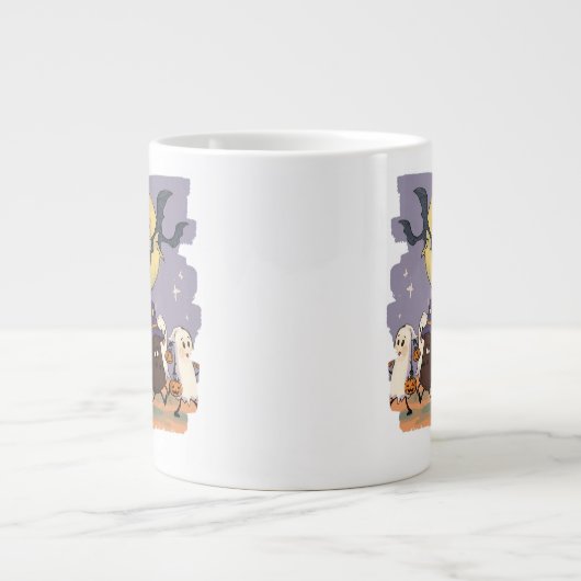 Grande Tasse Joli Ghost Kids Trick ou Treat Sous Lune Éffrayant (Devant)