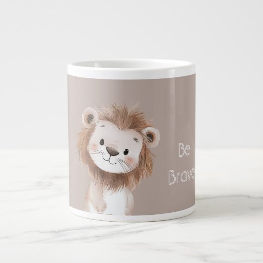 Grande Tasse Joli Lion Brun Suave (Devant)