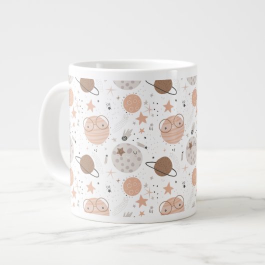 Grande Tasse Joli Motif Doodle Planet (Devant gauche)