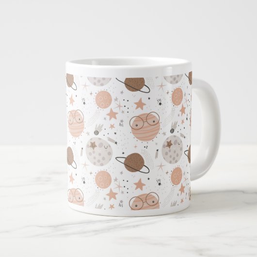 Grande Tasse Joli Motif Doodle Planet (Devant droit)