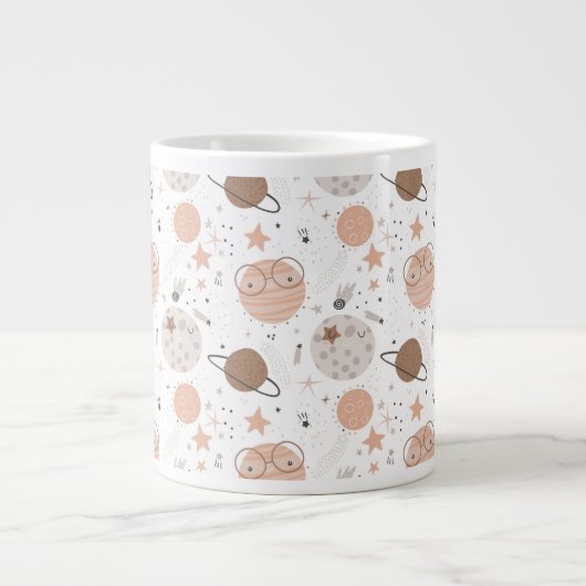 Grande Tasse Joli Motif Doodle Planet (Devant)