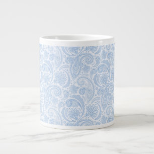 Grande Tasse Joli motif paisley bleu blanc