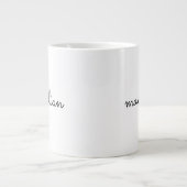 Grande Tasse Joli noir blanc script personnalisé nom simple mod (Devant)