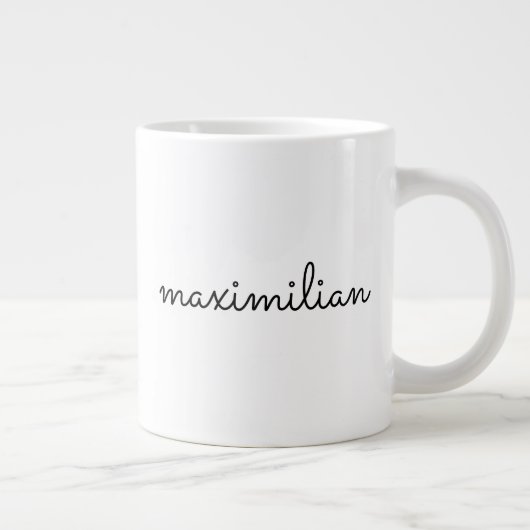 Grande Tasse Joli noir blanc script personnalisé nom simple mod (Droite)